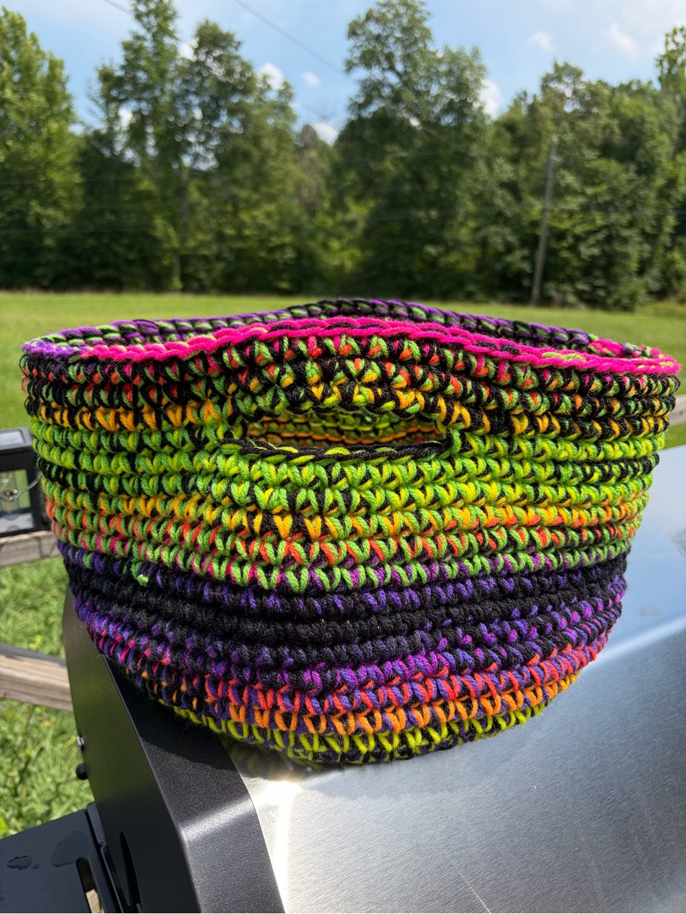 Crochet Acrylic Storage Basket | Multi-Purpose Organizer | Home Décor - Picture 2 of 3